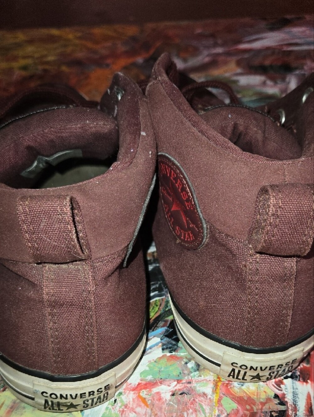 Converse High Top Sneakers in Burgundy - Picture 11 of 12